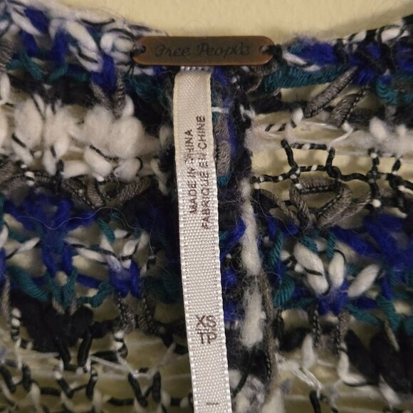Free People Multi Color Bubble Knit Shrug Circle Cardigan Sweater Size XS - Picture 6 of 7